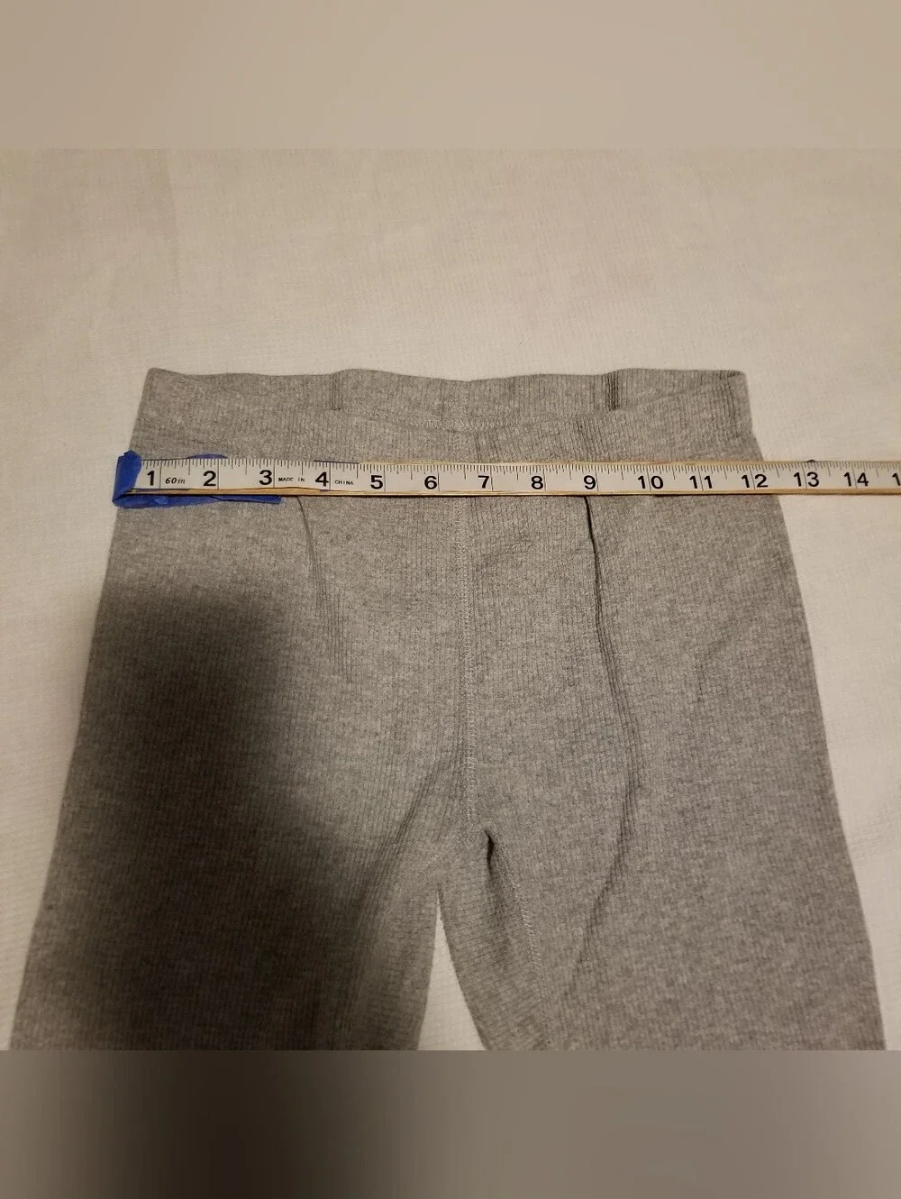 Athletic Works Large Gray Knit Stretch Leggings With Ribbed Texture & Cuffs